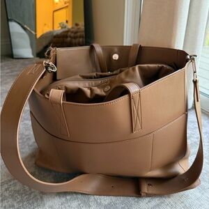 Elegant Brown Leather Tote Bag